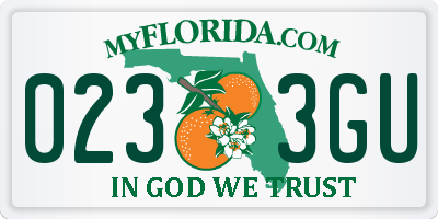 FL license plate 0233GU
