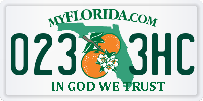 FL license plate 0233HC