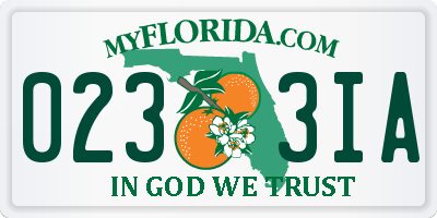 FL license plate 0233IA