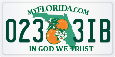 FL license plate 0233IB