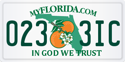 FL license plate 0233IC
