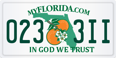 FL license plate 0233II