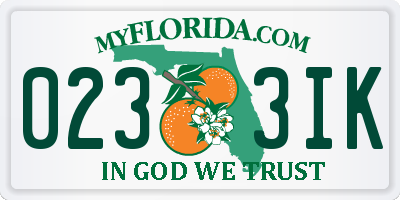 FL license plate 0233IK