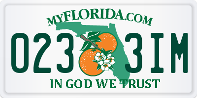 FL license plate 0233IM