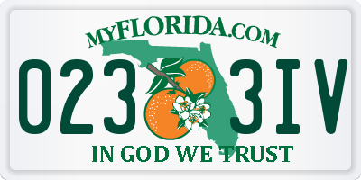 FL license plate 0233IV