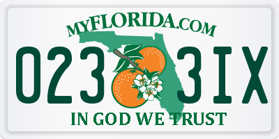 FL license plate 0233IX