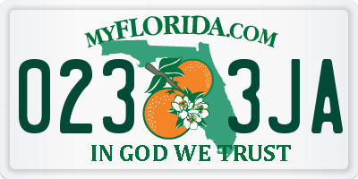 FL license plate 0233JA