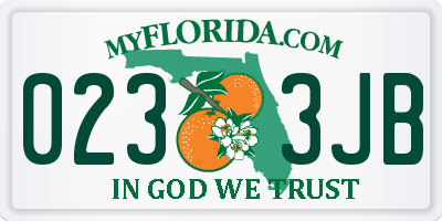 FL license plate 0233JB