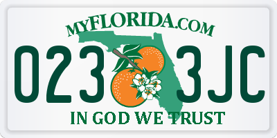 FL license plate 0233JC