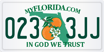 FL license plate 0233JJ