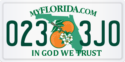 FL license plate 0233JO