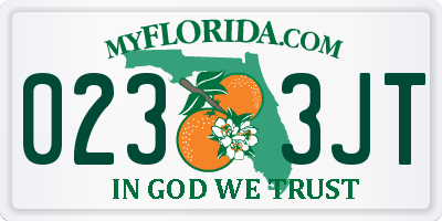 FL license plate 0233JT