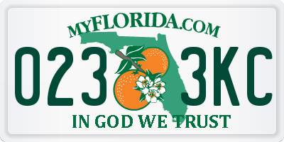 FL license plate 0233KC