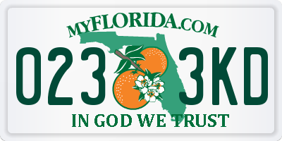FL license plate 0233KD
