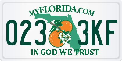 FL license plate 0233KF