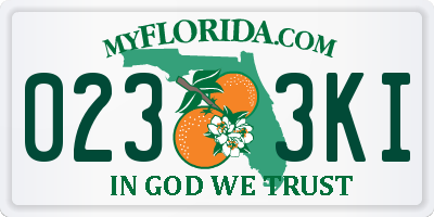 FL license plate 0233KI