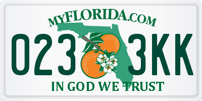 FL license plate 0233KK