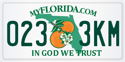 FL license plate 0233KM