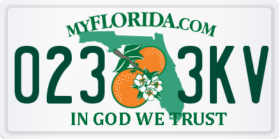 FL license plate 0233KV