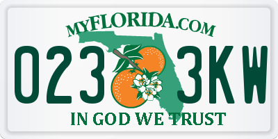 FL license plate 0233KW