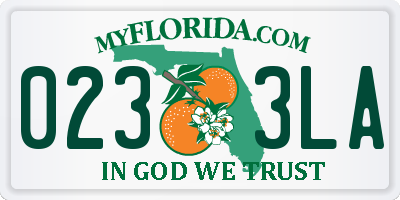 FL license plate 0233LA