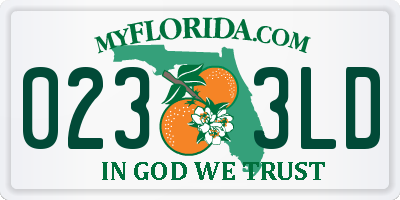 FL license plate 0233LD