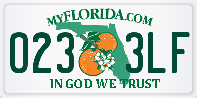 FL license plate 0233LF