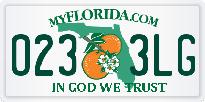 FL license plate 0233LG