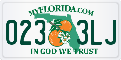 FL license plate 0233LJ