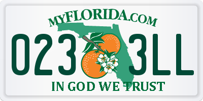 FL license plate 0233LL