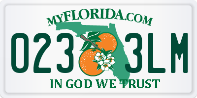 FL license plate 0233LM