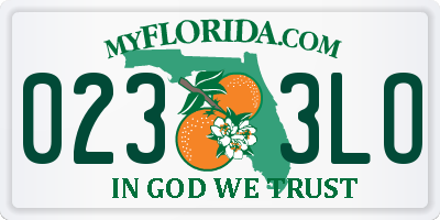 FL license plate 0233LO