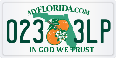 FL license plate 0233LP
