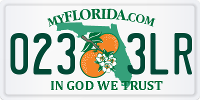 FL license plate 0233LR