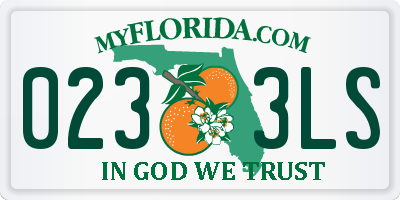 FL license plate 0233LS