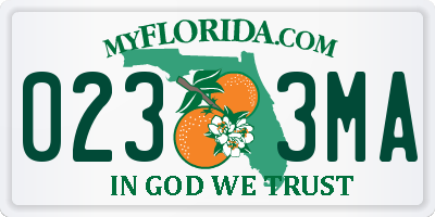 FL license plate 0233MA