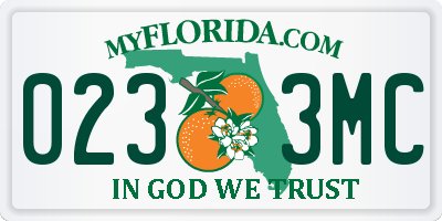 FL license plate 0233MC