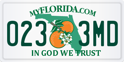 FL license plate 0233MD