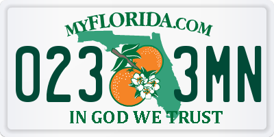 FL license plate 0233MN