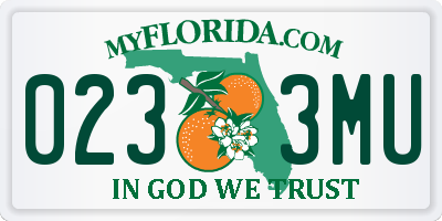 FL license plate 0233MU