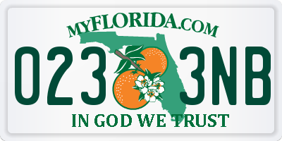 FL license plate 0233NB