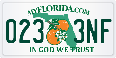 FL license plate 0233NF