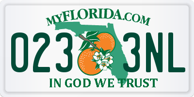 FL license plate 0233NL