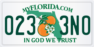 FL license plate 0233NO