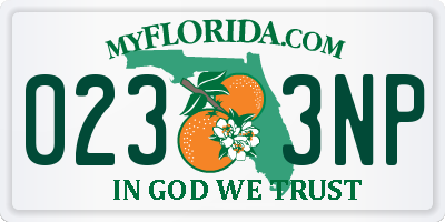 FL license plate 0233NP