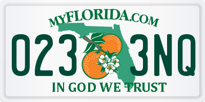 FL license plate 0233NQ