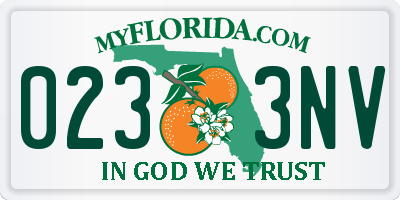 FL license plate 0233NV