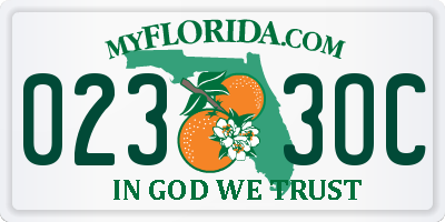 FL license plate 0233OC