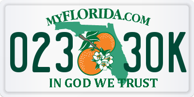 FL license plate 0233OK