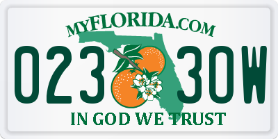 FL license plate 0233OW